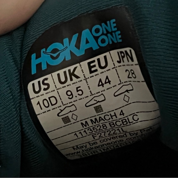 NEW Hoka One One Mach 4 Blue Coral Running Shoes - Men's 10D - Picture 8 of 8